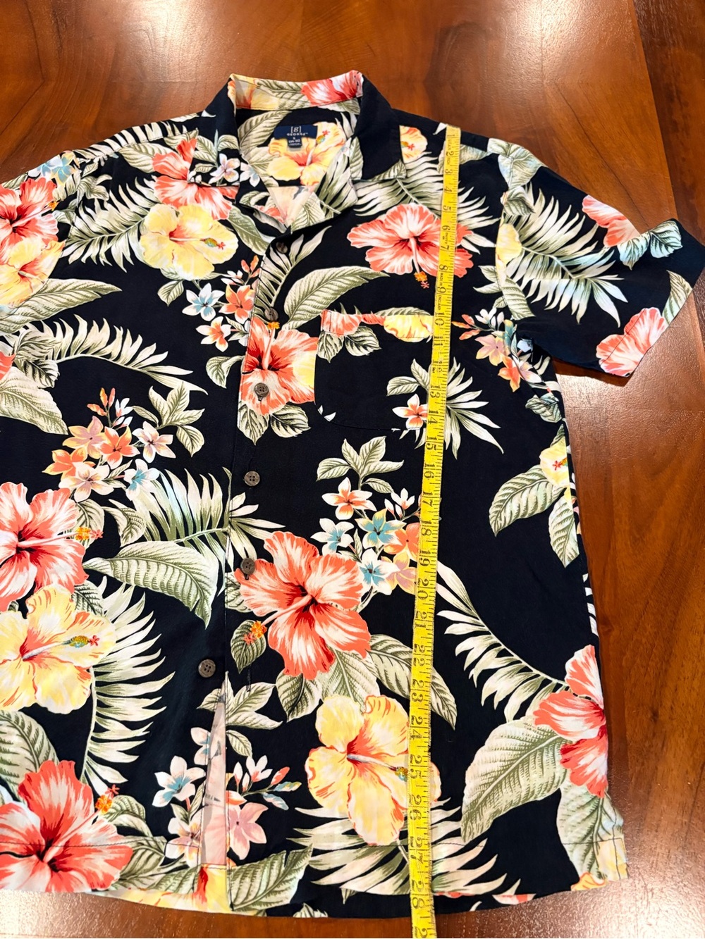 George Black Floral Top with Yellow and Coral Blooms, size Small - Picture 5 of 5